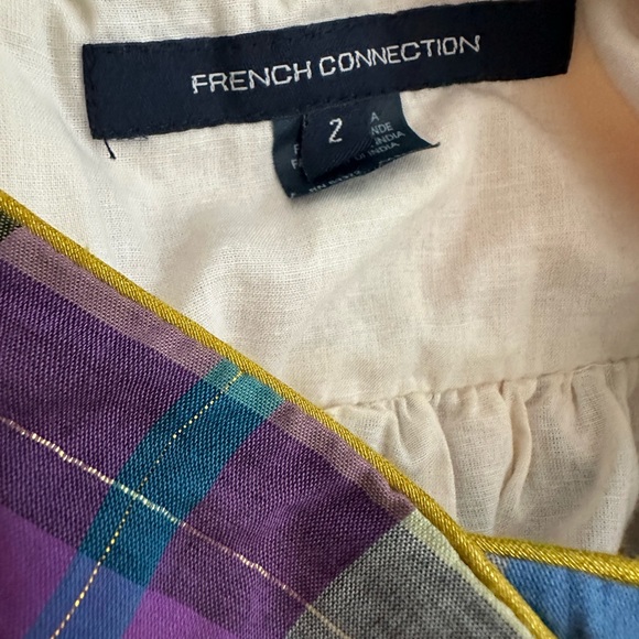 French Connection Rainbow Metallic Plaid Halter Dress Sz 2. XS $148 - Picture 4 of 4
